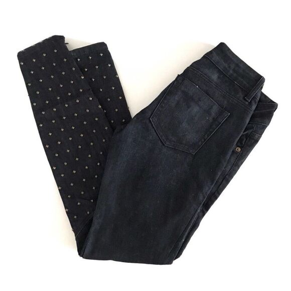 Bebe Skinny Leg Studded Jeans Dark Wash Low Rise Slim Denim Pants NWOT sz 29 - Picture 9 of 10